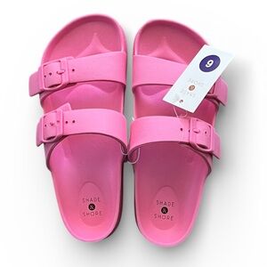 Shade and Shore NWT Pink 2 Stap Buckle Sandals Size 6